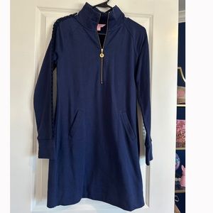 Lilly Pulitzer Skipper Solid Popover Knit Quarter Zip
Dress Navy Blue